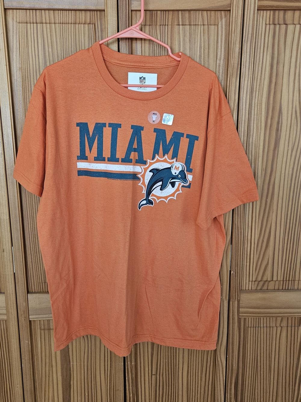 NFL Miami Dolphins Orange Tee with Teal Logo